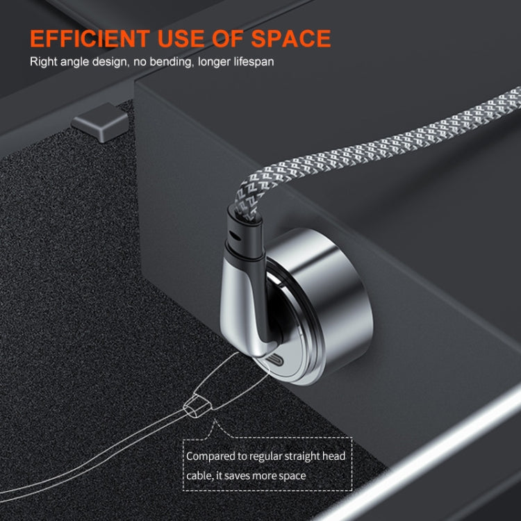 ENKAY PD65W Elbow Type-C to Type-C Fast Charging Data Braid Cable with Indicator Light, Length:2m