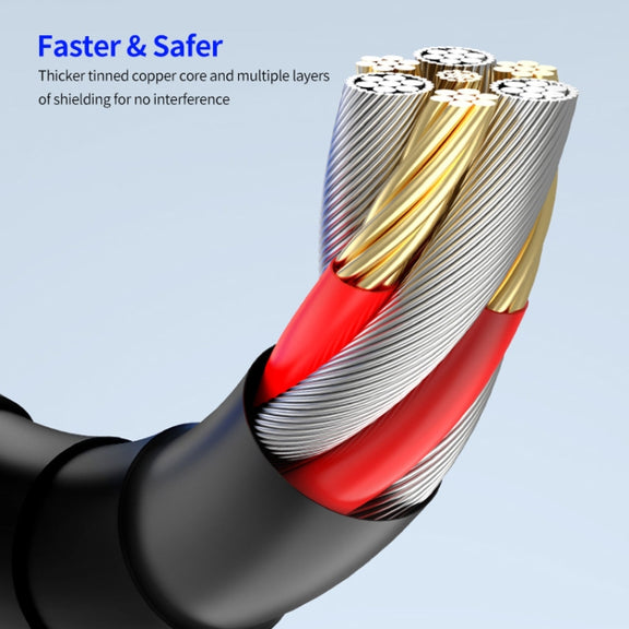 ENKAY 2.4A USB to 8 Pin Fast Charging Data Silicone Cable with LED Display, Length:2m(Black)