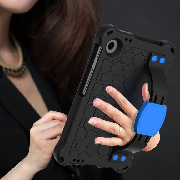 For Blackview Tab 60 8.7 2023 Honeycomb EVA Hybrid PC Tablet Case with Strap(Black+Blue)