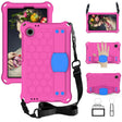 For Blackview Tab 60 8.7 2023 Honeycomb EVA Hybrid PC Tablet Case with Strap(RoseRed+Blue) - Others by PMC TechLife | Online Shopping South Africa | PMC TechLife