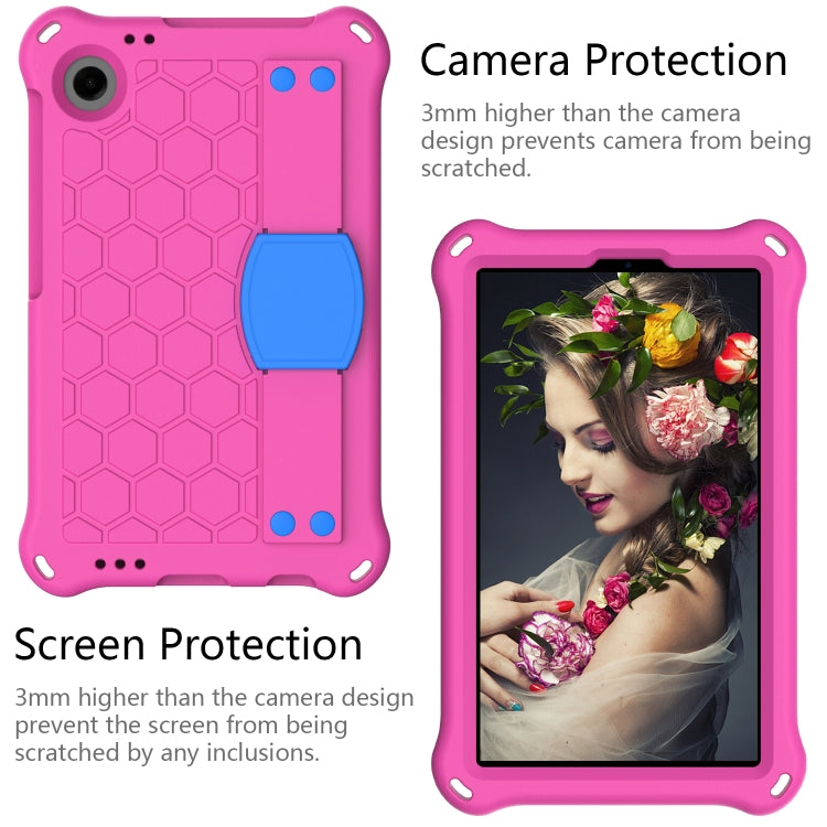 For Blackview Tab 60 8.7 2023 Honeycomb EVA Hybrid PC Tablet Case with Strap(RoseRed+Blue)