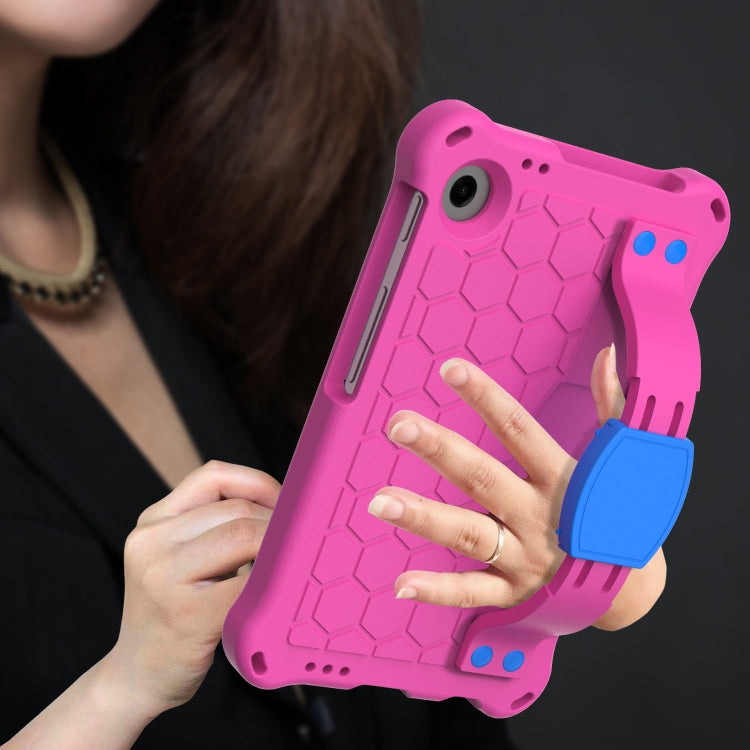 For Blackview Tab 60 8.7 2023 Honeycomb EVA Hybrid PC Tablet Case with Strap(RoseRed+Blue)