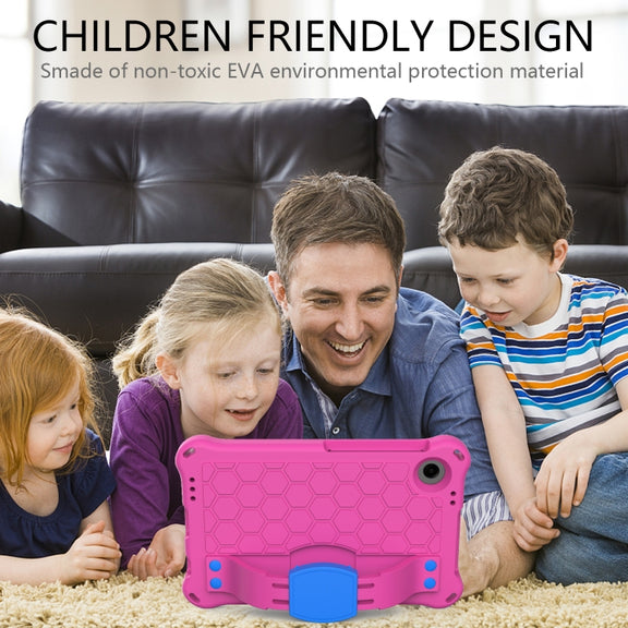 For Blackview Tab 60 8.7 2023 Honeycomb EVA Hybrid PC Tablet Case with Strap(RoseRed+Blue)
