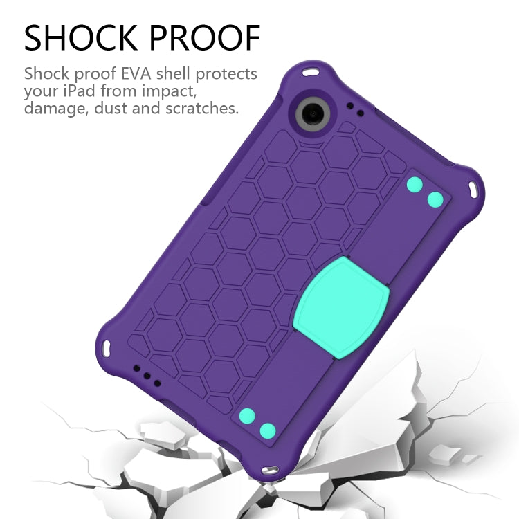 For Blackview Tab 60 8.7 2023 Honeycomb EVA Hybrid PC Tablet Case with Strap(Purple+Aqua)