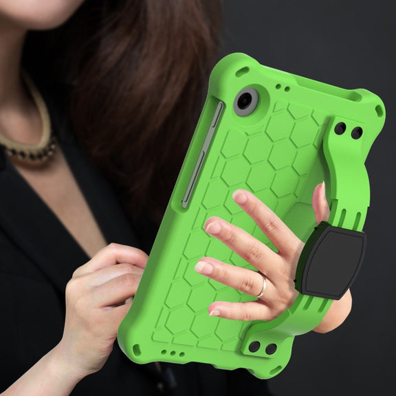 For Blackview Tab 60 8.7 2023 Honeycomb EVA Hybrid PC Tablet Case with Strap(Green+Black)