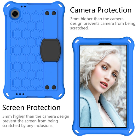 For Blackview Tab 60 8.7 2023 Honeycomb EVA Hybrid PC Tablet Case with Strap(Blue+Black)