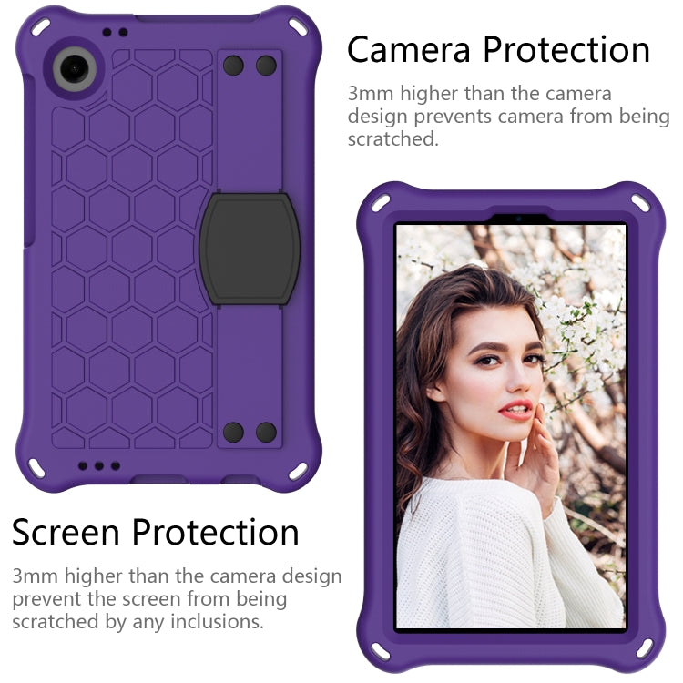 For Blackview Tab 60 8.7 2023 Honeycomb EVA Hybrid PC Tablet Case with Strap(Purple+Black)