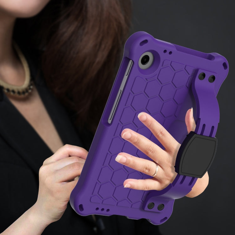 For Blackview Tab 60 8.7 2023 Honeycomb EVA Hybrid PC Tablet Case with Strap(Purple+Black)