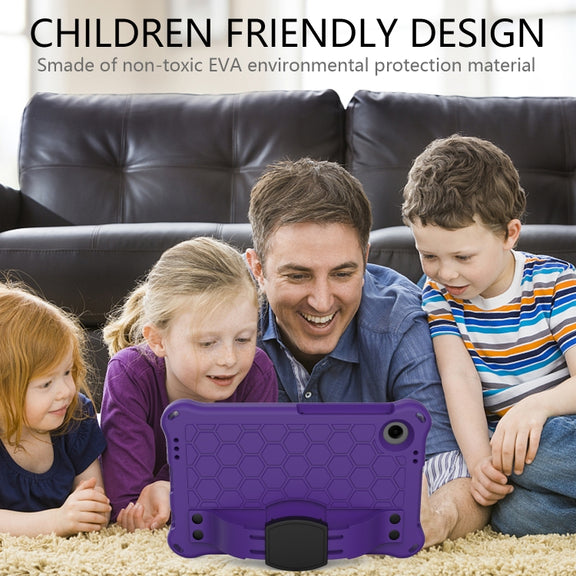 For Blackview Tab 60 8.7 2023 Honeycomb EVA Hybrid PC Tablet Case with Strap(Purple+Black)