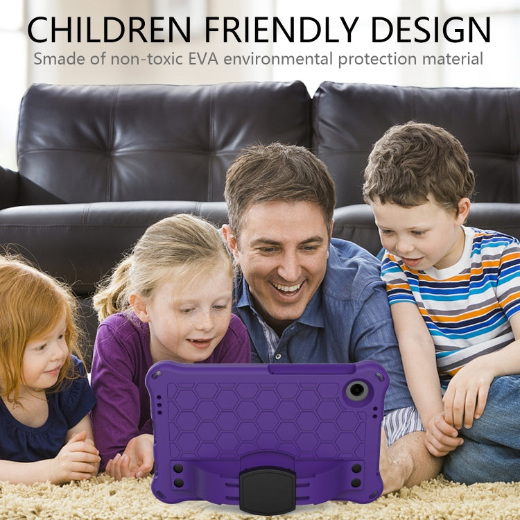 For Blackview Tab 60 8.7 2023 Honeycomb EVA Hybrid PC Tablet Case with Strap(Purple+Black)