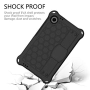 For Alcatel Joy Tab2 2020 / 3T 8.0 Honeycomb EVA Hybrid PC Tablet Case with Strap(Black+Black)