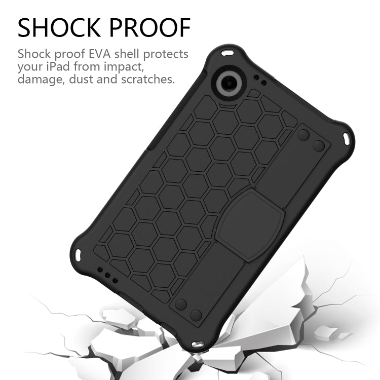 For Alcatel Joy Tab2 2020 / 3T 8.0 Honeycomb EVA Hybrid PC Tablet Case with Strap(Black+Black)