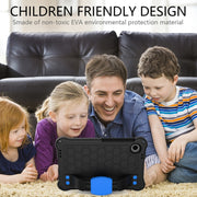 For Alcatel Joy Tab2 2020 / 3T 8.0 Honeycomb EVA Hybrid PC Tablet Case with Strap(Black+Blue)
