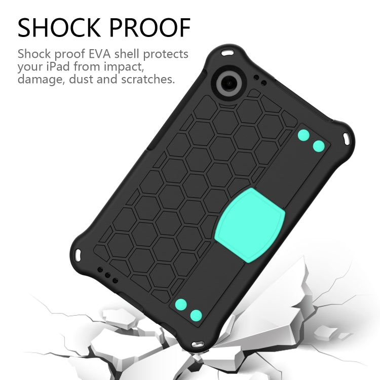 For Alcatel Joy Tab2 2020 / 3T 8.0 Honeycomb EVA Hybrid PC Tablet Case with Strap(Black+Aqua)