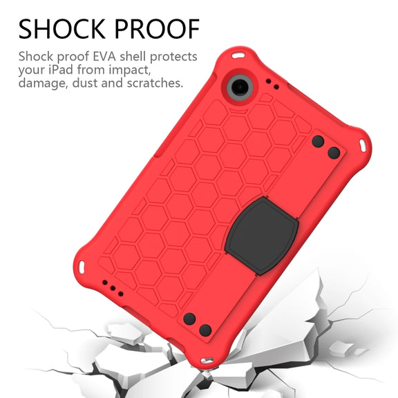 For Alcatel Joy Tab2 2020 / 3T 8.0 Honeycomb EVA Hybrid PC Tablet Case with Strap(Red +Black)