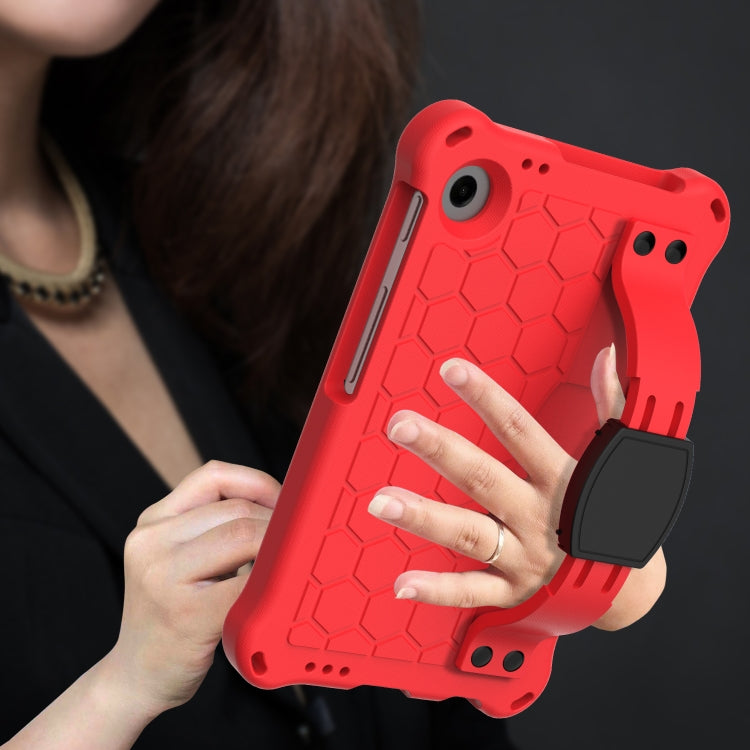 For Alcatel Joy Tab2 2020 / 3T 8.0 Honeycomb EVA Hybrid PC Tablet Case with Strap(Red +Black)