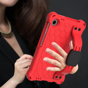 For Alcatel Joy Tab2 2020 / 3T 8.0 Honeycomb EVA Hybrid PC Tablet Case with Strap(Red +Black)