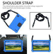 For Alcatel Joy Tab2 2020 / 3T 8.0 Honeycomb EVA Hybrid PC Tablet Case with Strap(Blue+Black)