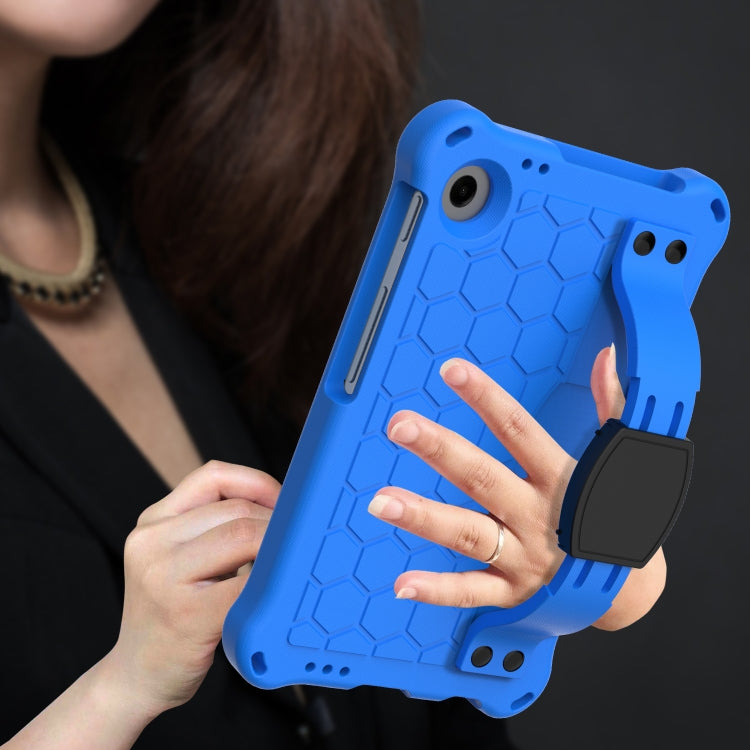 For Alcatel Joy Tab2 2020 / 3T 8.0 Honeycomb EVA Hybrid PC Tablet Case with Strap(Blue+Black)