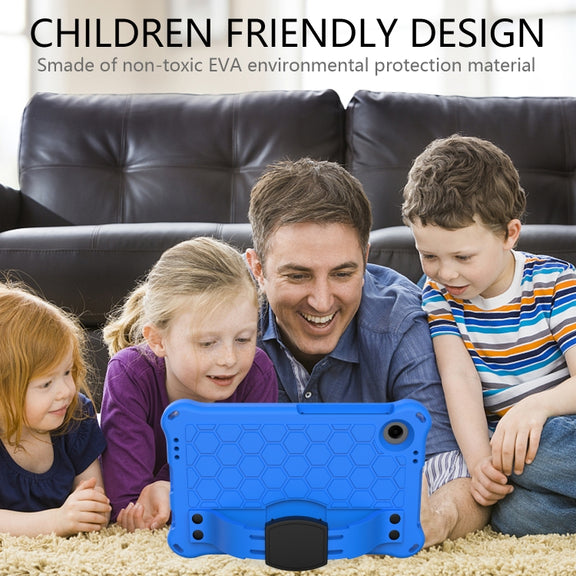 For Alcatel Joy Tab2 2020 / 3T 8.0 Honeycomb EVA Hybrid PC Tablet Case with Strap(Blue+Black)