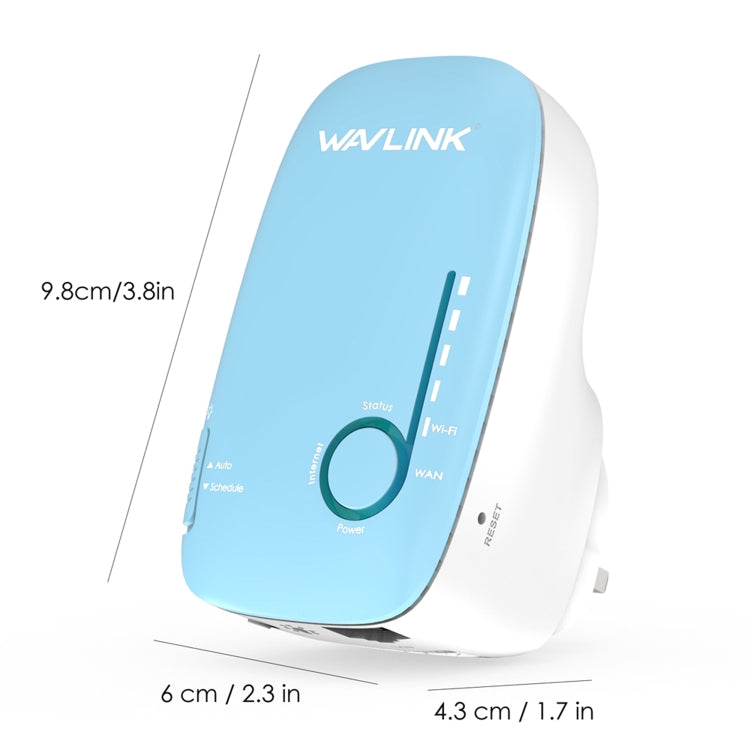 WAVLINK WN576K1 AC1200 Household WiFi Router Network Extender Dual Band Wireless Repeater, Plug:UK Plug (Blue)