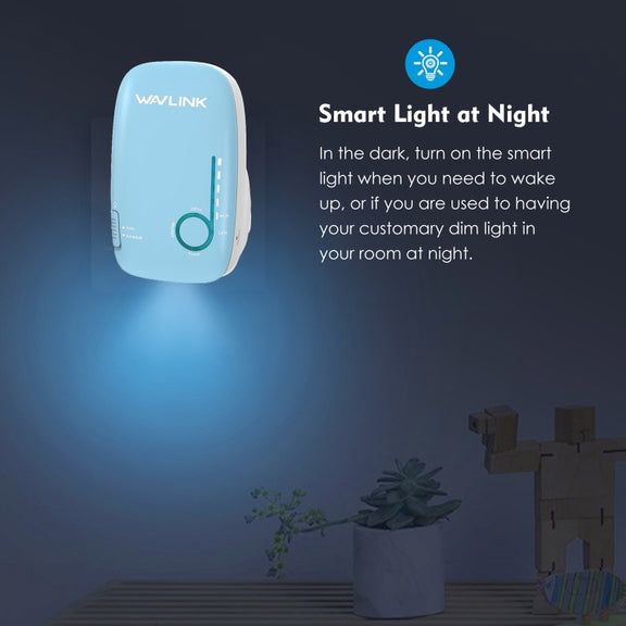 WAVLINK WN576K1 AC1200 Household WiFi Router Network Extender Dual Band Wireless Repeater, Plug:US Plug (Blue)
