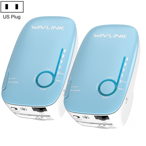 WAVLINK WN576K2 AC1200 Household WiFi Router Network Extender Dual Band Wireless Repeater, Plug:US Plug (Blue)