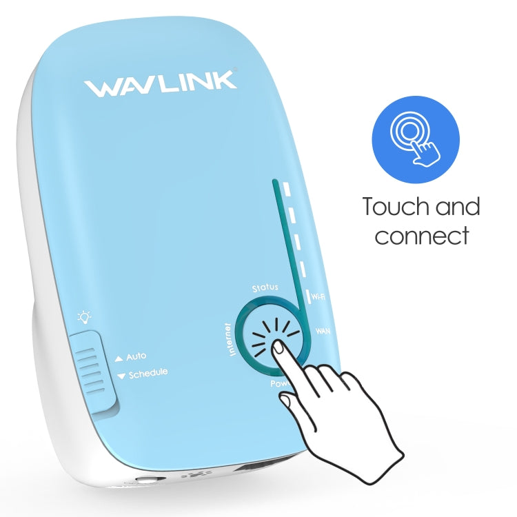 WAVLINK WN576K2 AC1200 Household WiFi Router Network Extender Dual Band Wireless Repeater, Plug:EU Plug (Blue)