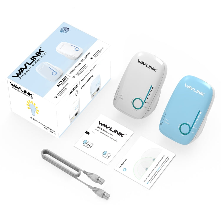 WAVLINK WN576K2 AC1200 Household WiFi Router Network Extender Dual Band Wireless Repeater, Plug:EU Plug (Blue)