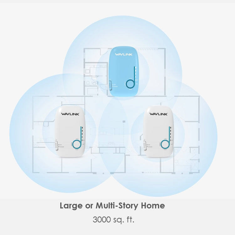 WAVLINK WS-WN576A2 AC750 Household WiFi Router Network Extender Dual Band Wireless Repeater, Plug:EU Plug