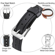 For Apple Watch Series 7 41mm Rhinestone Denim Chain Leather Watch Band(Black)
