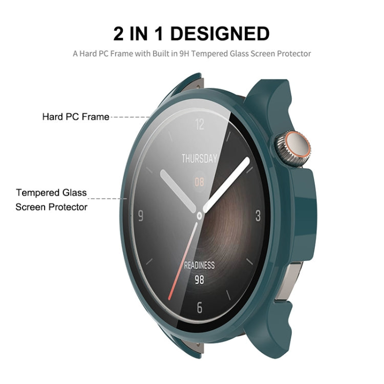 For Amazfit Balance A2286 ENKAY Hat-Prince Full Coverage Tempered Glass Film Integrated PC Watch Case(Black)