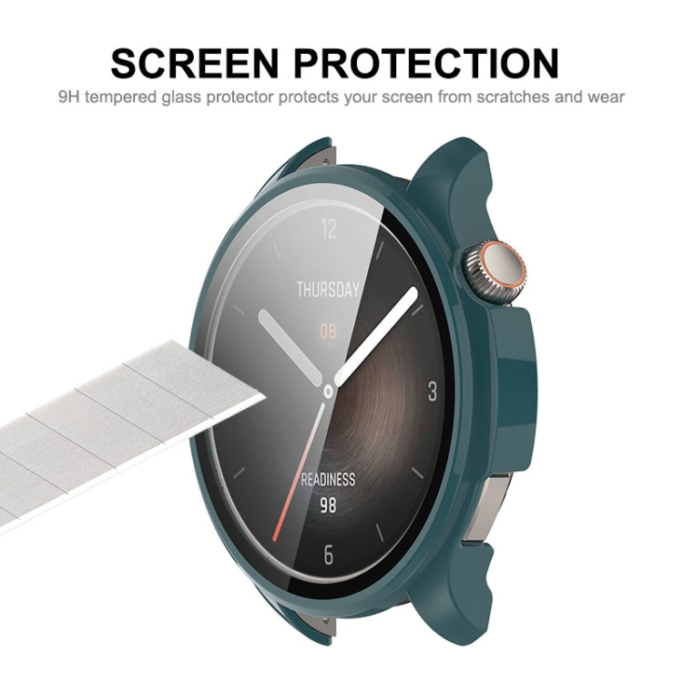 For Amazfit Balance A2286 ENKAY Hat-Prince Full Coverage Tempered Glass Film Integrated PC Watch Case(Ivory White)