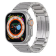 For Apple Watch Series 9 41mm Stainless Steel H-Shaped Fold Buckle Watch Band(Silver) - Watch Bands by PMC TechLife | Online Shopping South Africa | PMC TechLife | Buy Now Pay Later Mobicred