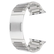 For Apple Watch Series 9 41mm Stainless Steel H-Shaped Fold Buckle Watch Band(Silver)