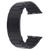 For Apple Watch Series 8 41mm Stainless Steel H-Shaped Fold Buckle Watch Band(Black)