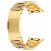 For Apple Watch Series 7 41mm Stainless Steel H-Shaped Fold Buckle Watch Band(Gold)