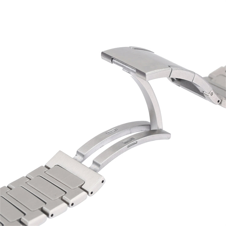 For Apple Watch Series 4 40mm Stainless Steel H-Shaped Fold Buckle Watch Band(Silver)