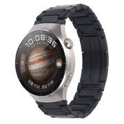 For Huawei Watch 4 / 4 Pro H-Shaped Folding Buckle Stainless Steel Metal Watch Band(Black)