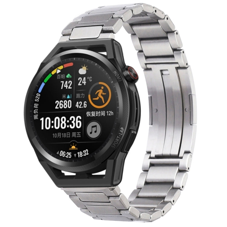 For Huawei Watch GT Runner H-Shaped Folding Buckle Stainless Steel Metal Watch Band(Silver)