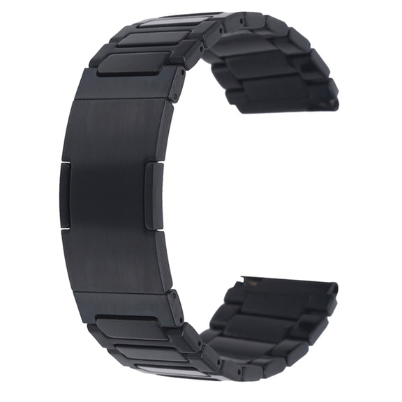 For Huawei Watch GT Runner H-Shaped Folding Buckle Stainless Steel Metal Watch Band(Black)