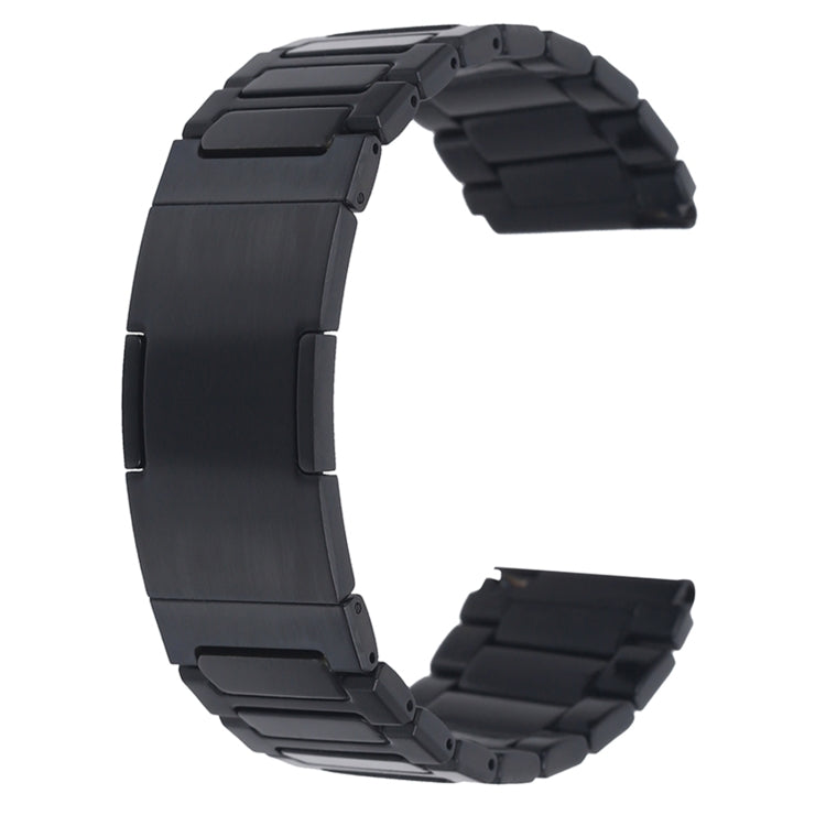 For Huawei Watch GT Runner H-Shaped Folding Buckle Stainless Steel Metal Watch Band(Black)