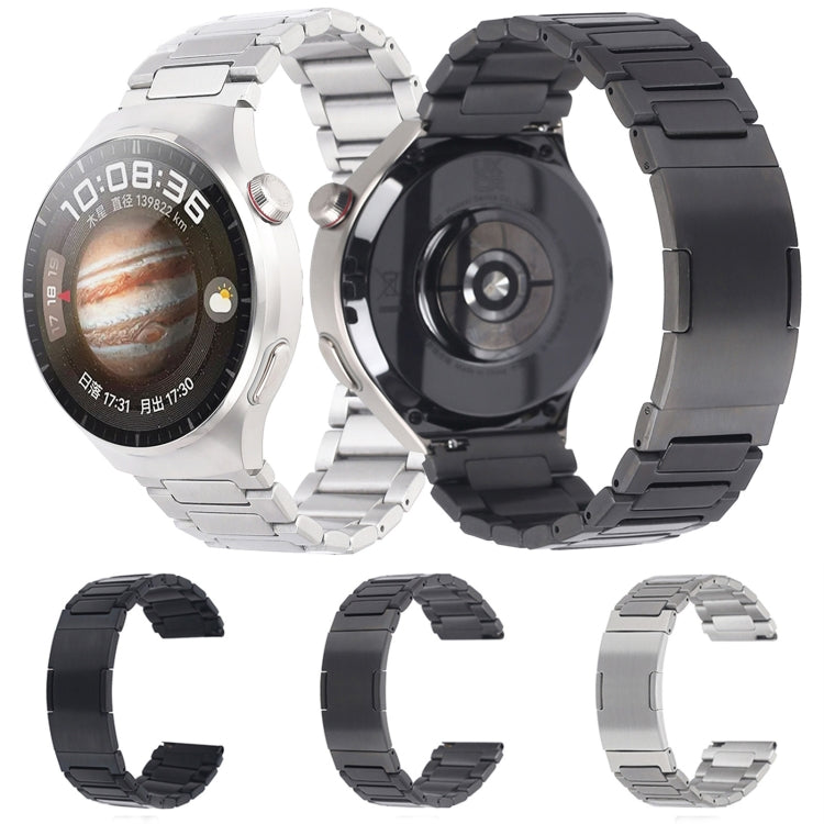 For Huawei Watch 4 / 4 Pro H-Shaped Folding Buckle Stainless Steel Metal Watch Band(Gray)