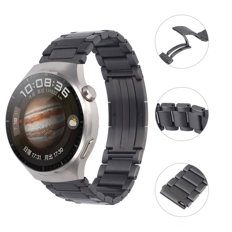 For Huawei Watch 4 / 4 Pro H-Shaped Folding Buckle Stainless Steel Metal Watch Band(Silver)