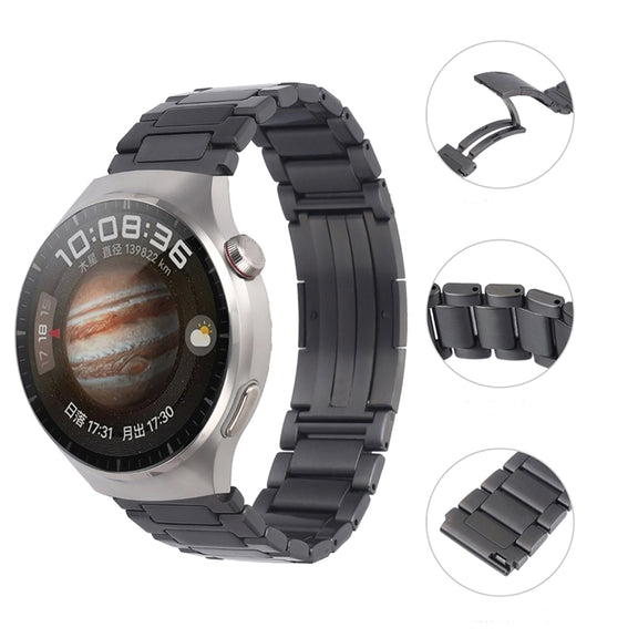 For Huawei Watch GT Runner H-Shaped Folding Buckle Stainless Steel Metal Watch Band(Gray)