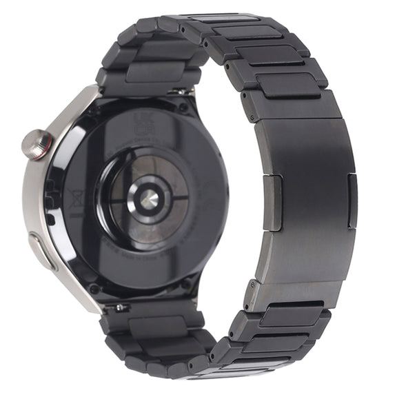 For Huawei Watch Ultimate / Buds H-Shaped Folding Buckle Stainless Steel Metal Watch Band(Black)