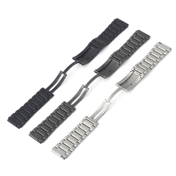 For Huawei Watch GT Runner H-Shaped Folding Buckle Stainless Steel Metal Watch Band(Silver)