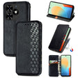 For Tecno Spark Go 2024 Cubic Grid Pressed Magnetic Leather Phone Case(Black) - Tecno Cases by PMC Jewellery | Online Shopping South Africa | PMC Jewellery | Buy Now Pay Later Mobicred