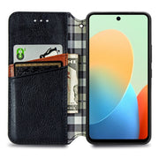 For Tecno Spark Go 2024 Cubic Grid Pressed Magnetic Leather Phone Case(Black)
