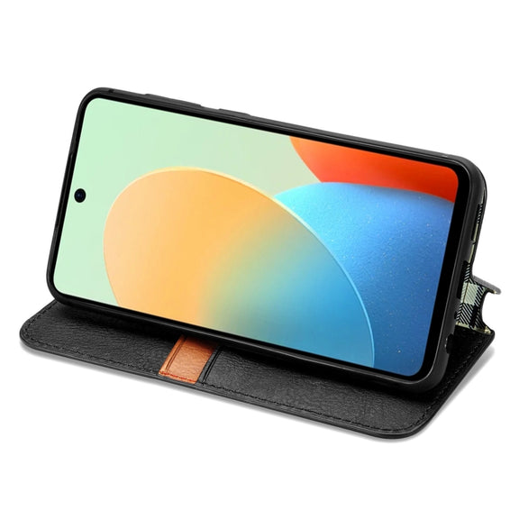 For Tecno Spark Go 2024 Cubic Grid Pressed Magnetic Leather Phone Case(Black)